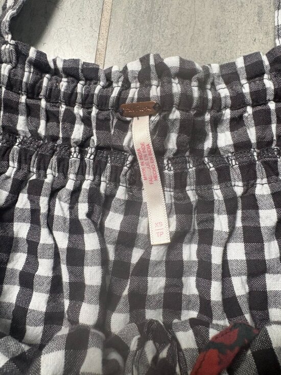 Free People Picnic Party Cropped Tank Top Black Combo Size XS NWT - Picture 7 of 13